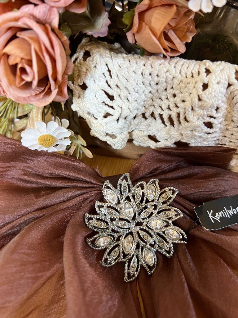 Vintage 90s Rhinestone Floral Brooch Kenilworth Sample